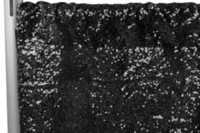 Rental store for DRAPE, SEQUIN BLACK, 12  TALL X 4  WIDE in New Orleans LA